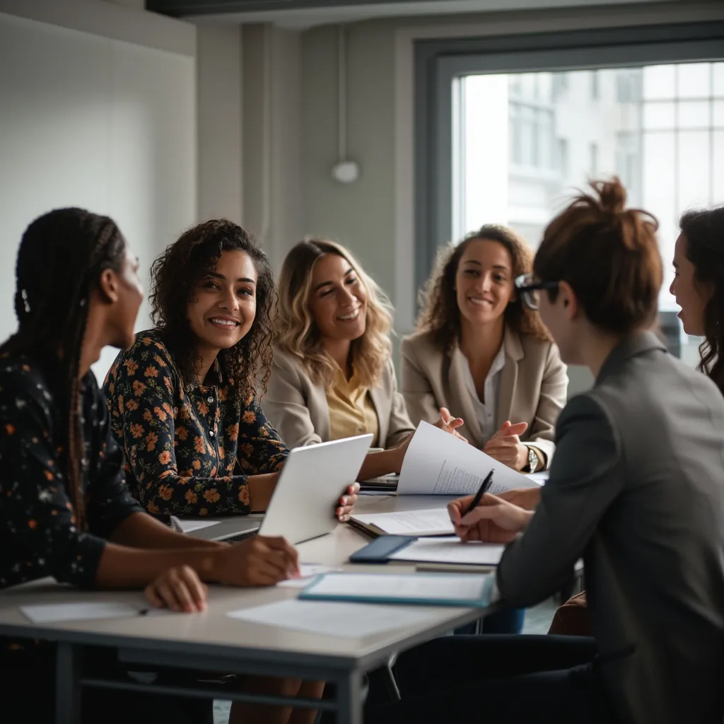 Groupe de personnes en formation de leadership